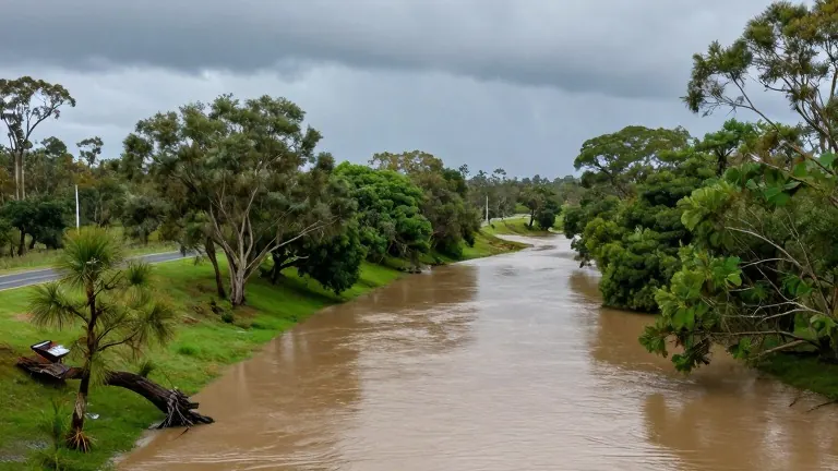 Illustration for: 439.4mm: One Dead, Six Campers Rescued in Queensland Floods