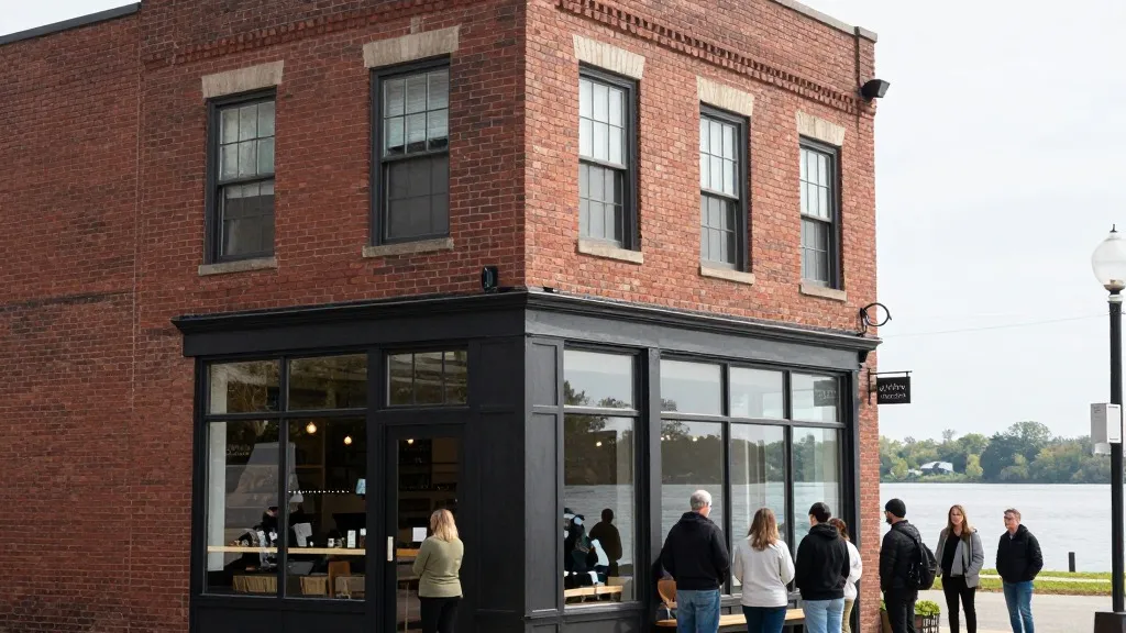 Illustration for: Dayton gas station turns into coffee shop with lines around the block